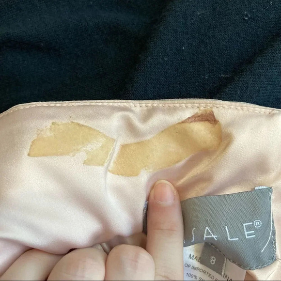 AMSALE Blush Pink Halter Mini Dress Bridesmaid Rose Detail Size 8 G577C - Picture 7 of 9